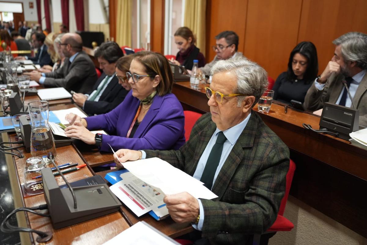 Bancada del Partido Popular en el salón de plenos.