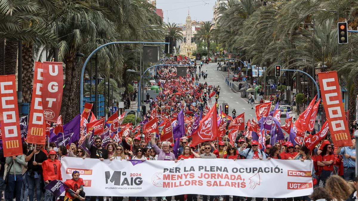 Manifestación del 1 de mayo en Alicante en una imagen de archivo.