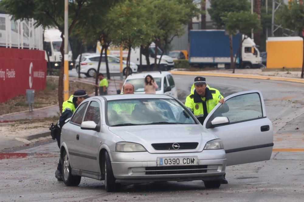 Lluvia en el Polígono Guadalhorce.