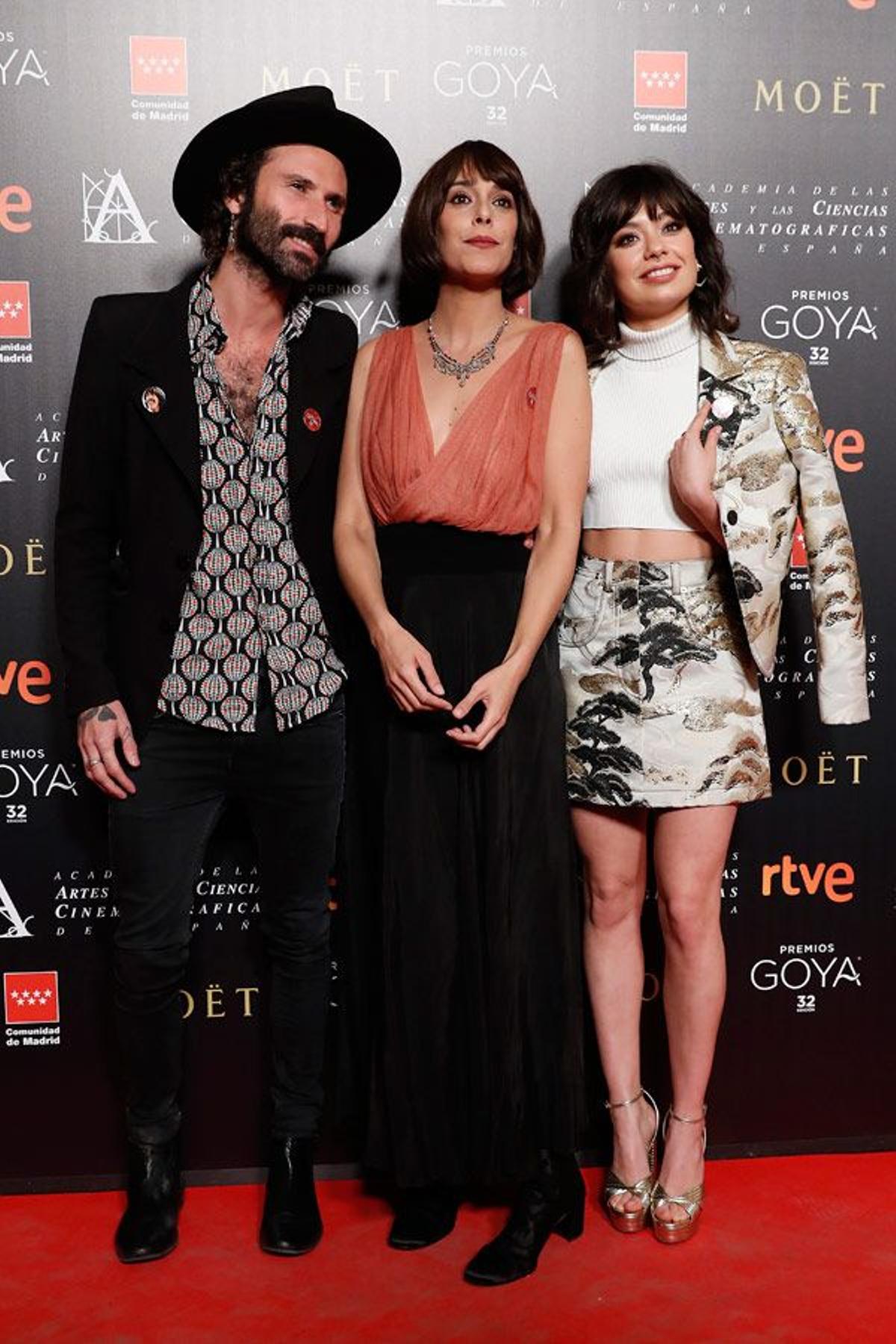 Cena de nominados a los Goya 2018: Leiva, Belén Cuesta y Ana Castillo.