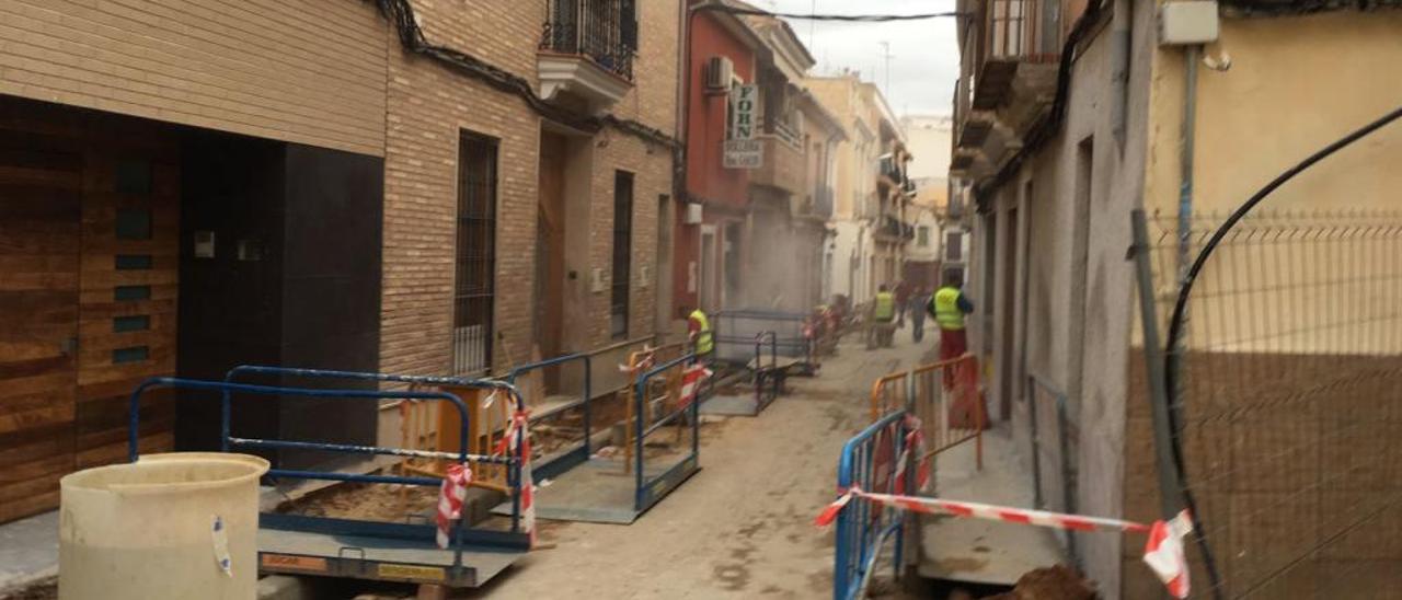 Obras en la calle Santa Anna.