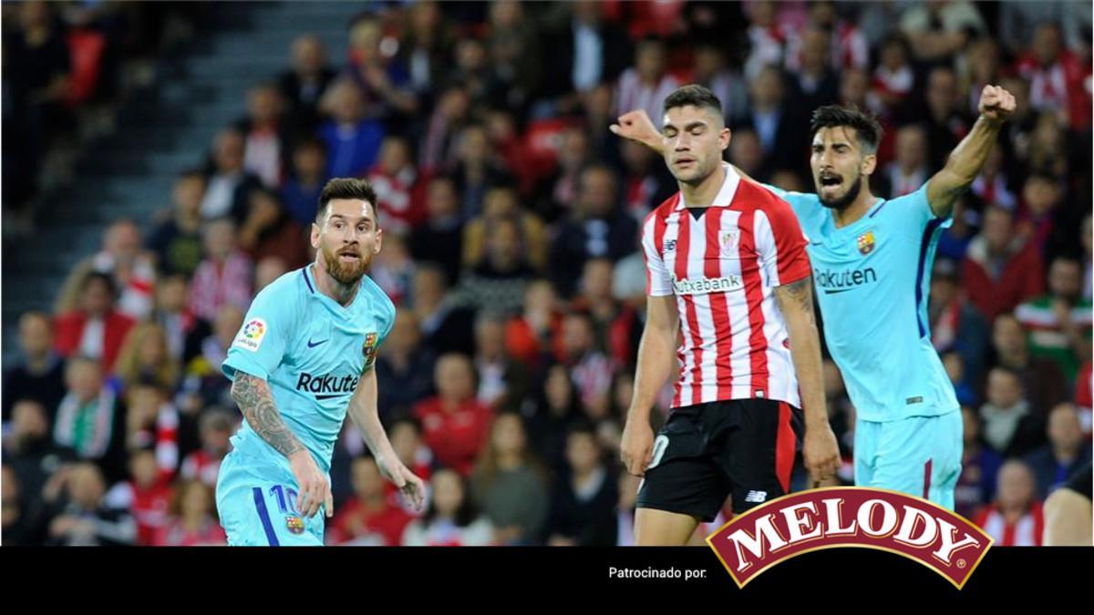 André Gomes celebra el gol de Messi con un tiro cruzado