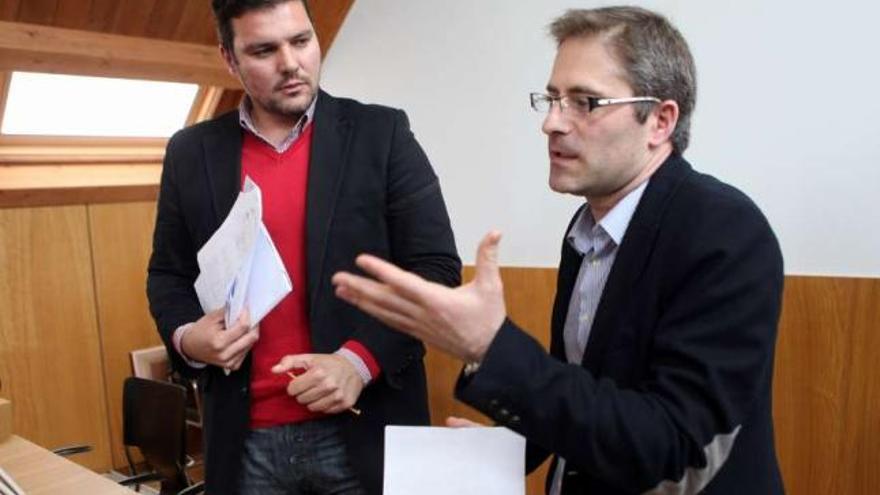 José López e Ismael Pena, ayer, en su encuentro con los periodistas.  // Bernabé/Luismy