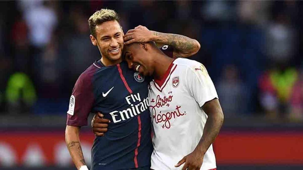 Malcom y Neymar, en una imagen del partido de la temporada pasada entre el PSG y el Bordeus