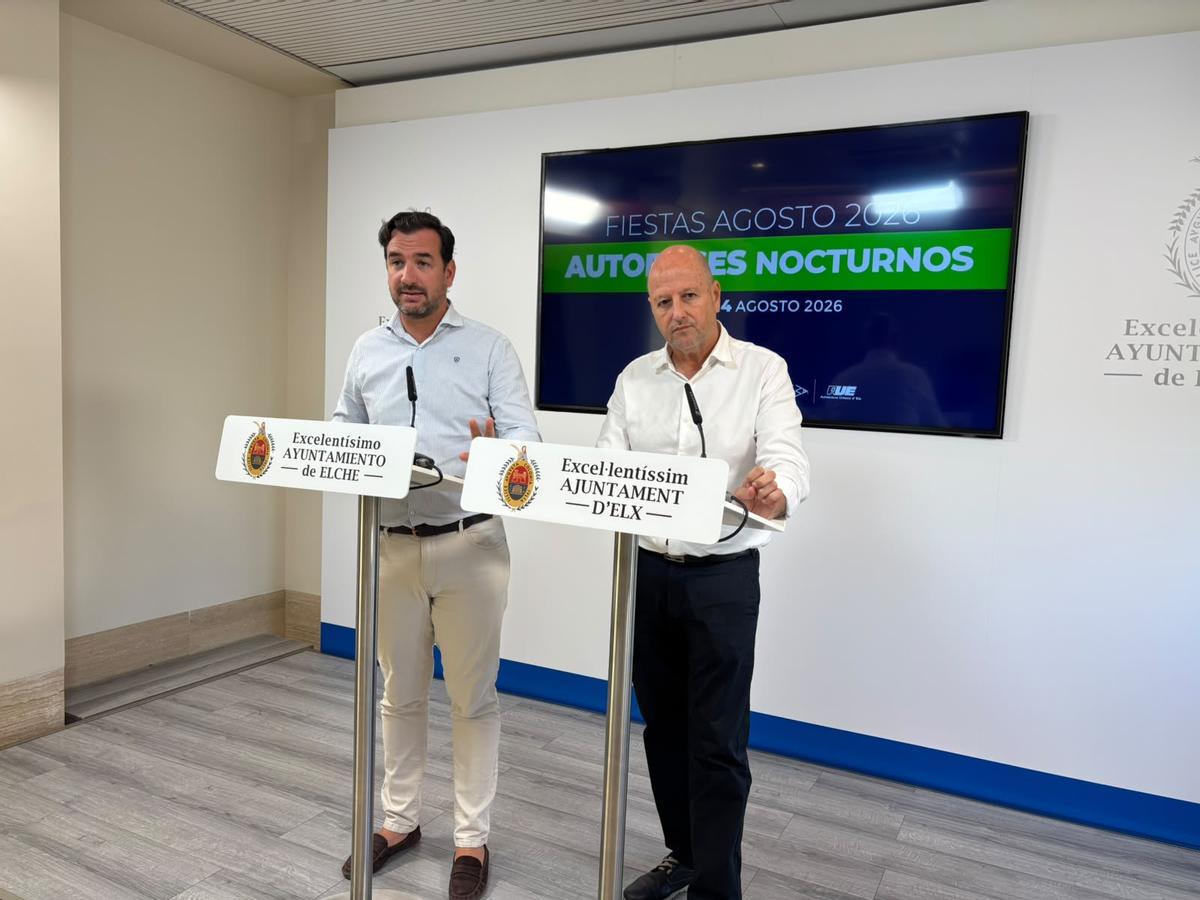 Un momento de la presentación del servicio extraordinario nocturno en las Fiestas de Elche