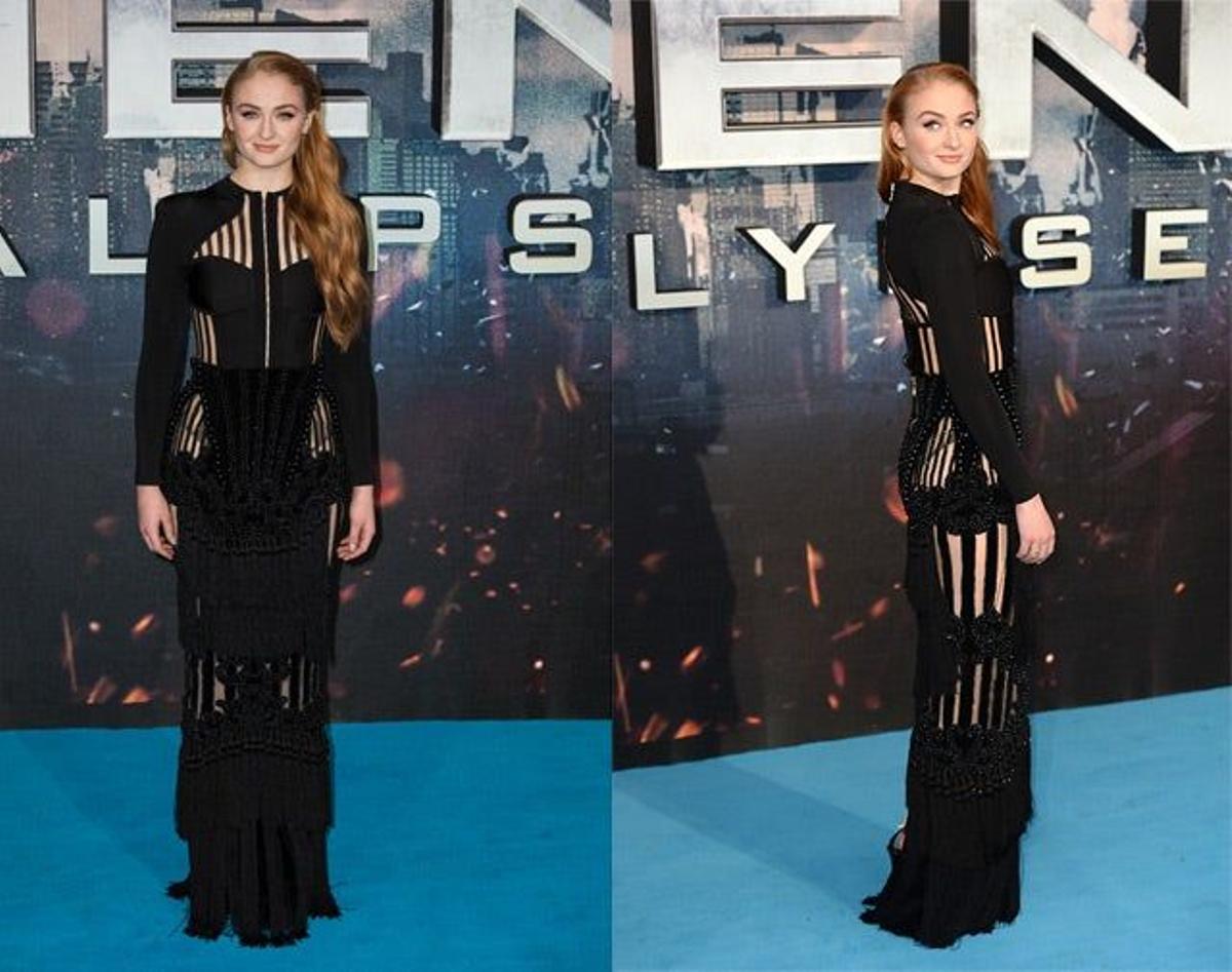 Sophie Turner, en el pase especial de 'X-Men: Apocalypse' en Londres.