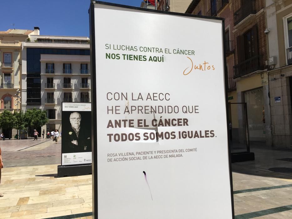 Daños en la exposición de la AECC en la calle Larios.