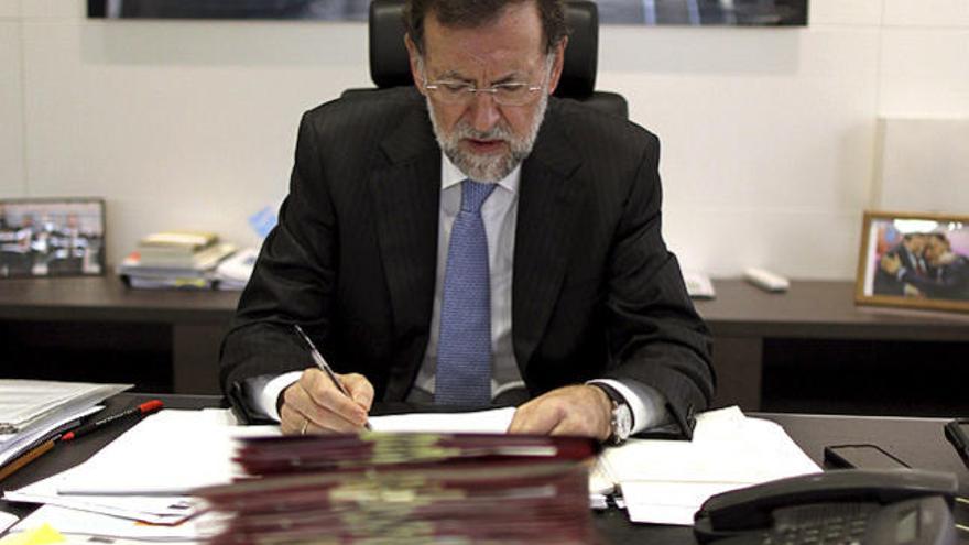 Marino Rajoy, ayer, en su despacho de la calle Génova.