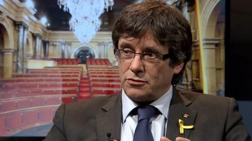 Puigdemont, durante la entrevista.