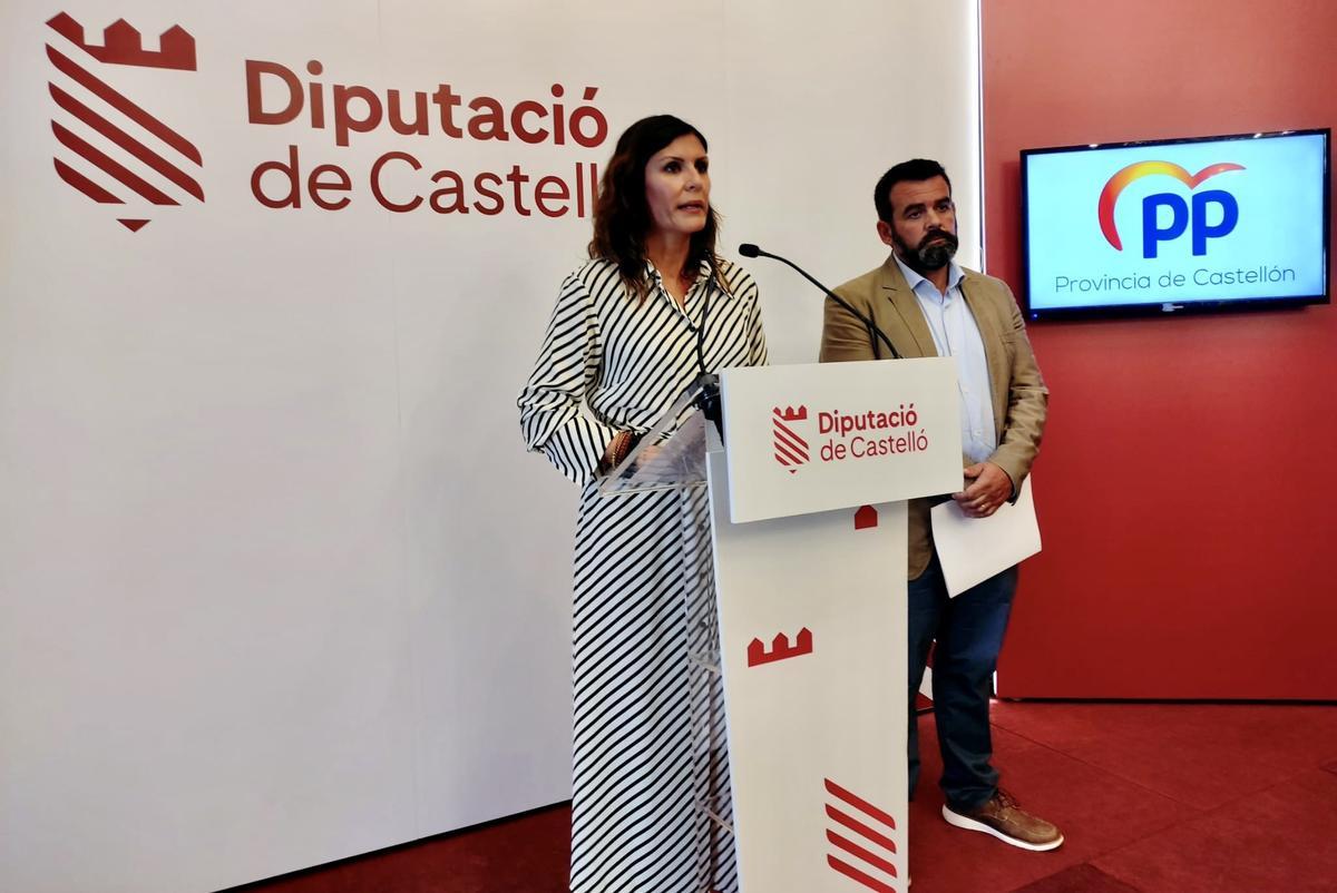 María Ángeles Pallarés y David Vicente, en la rueda de prensa.