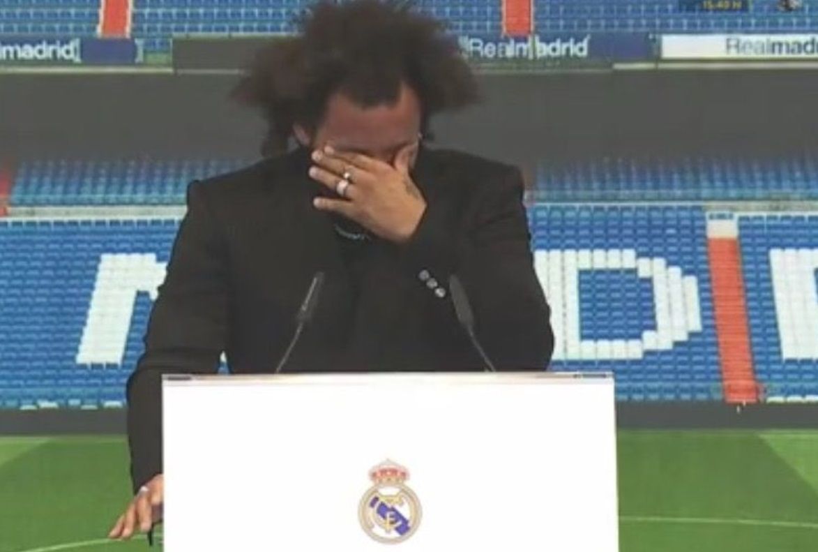 Marcelo, entre lágrimas, en su despedida del Real Madrid.