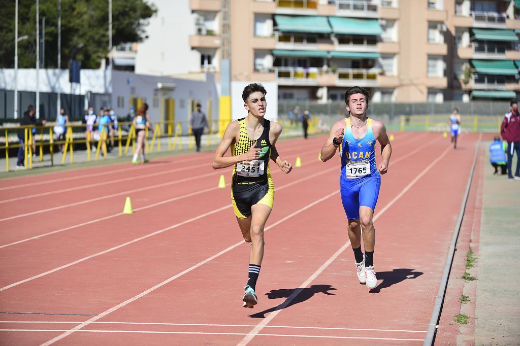 Pruebas de atletismo nacional en la pista de atletismo de Cartagena este domingo