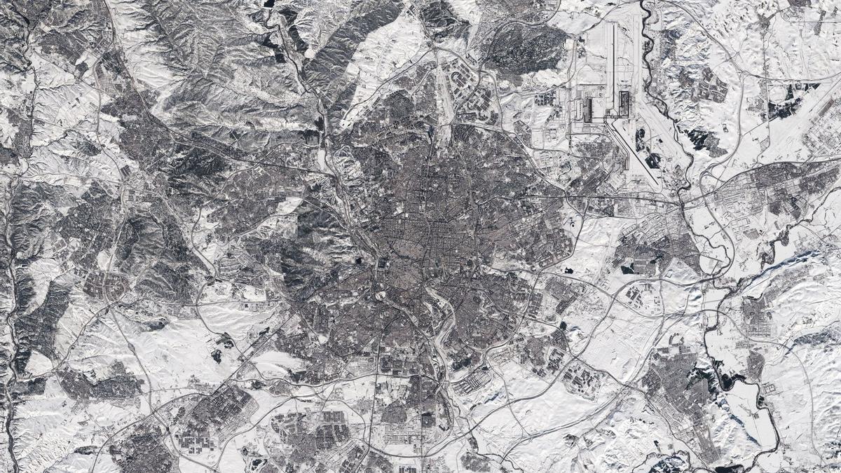 Madrid, Nevado, Satélite, Sentinel 2