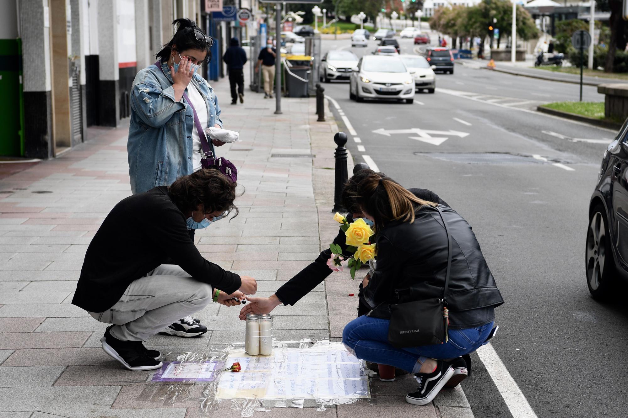 Homenaje en A Coruña a Samuel Luiz en el lugar donde recibió una paliza mortal