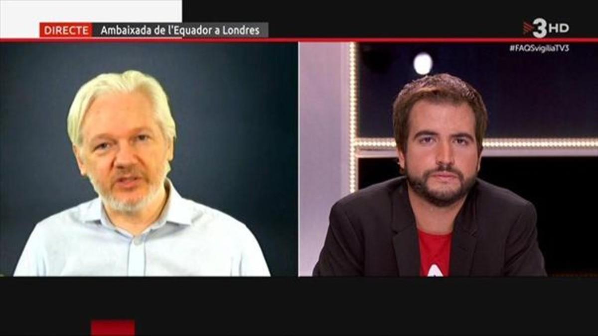 Julián Assange en 'Preguntes freqüents'. tv-3