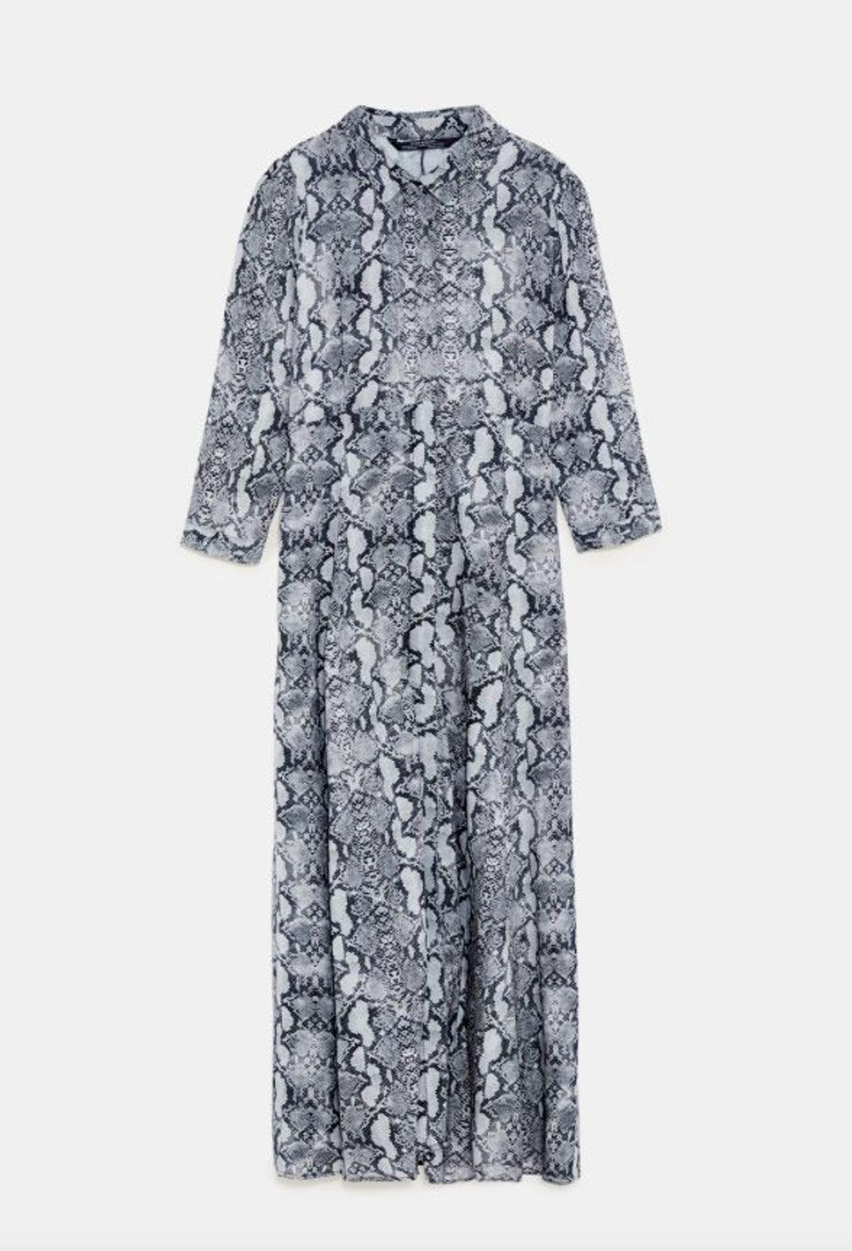 Vestido camisero de estampado de serpiente, Zara