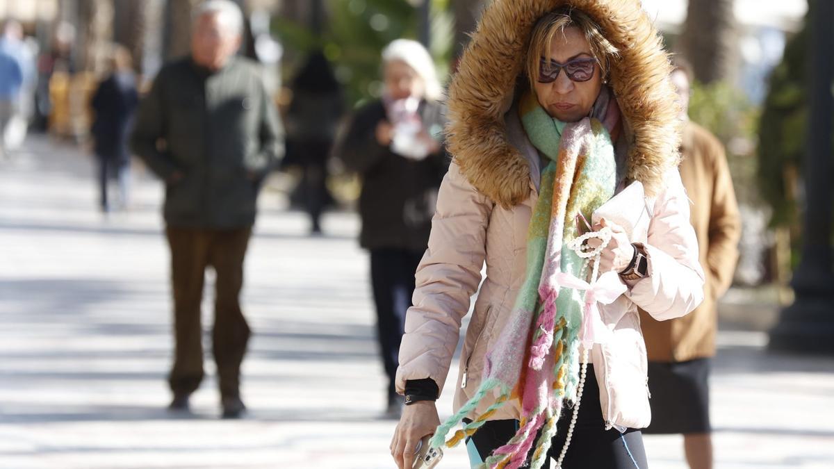 El frío intenso toma las calles de Alicante