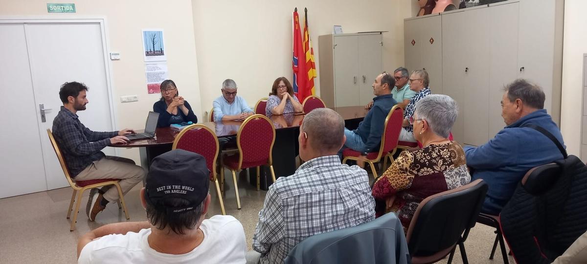 Marie L. Gournay, al costat del secretari, explicant-se en el ple de dijous passat.
