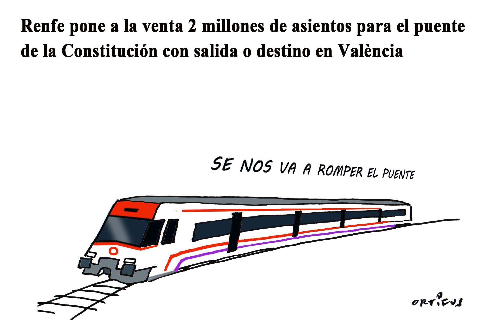 Renfe pone a la venta 2 millones de asientos para el puente con salida o destino en València