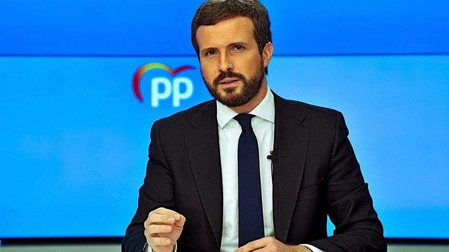 Casado va qualificar la moció de censura de Vox de «maniobra parlamentària».