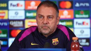 NEWCASTLE (United Kingdom), 09/03/2026.- Barcelona manager Hansi Flick attends a press conference in Newcastle, Britain, 09 March 2026. FC Barcelona will face Newcastle United in their UEFA Champions League Round of 16 1st leg match on 10 March. (Liga de Campeones, Reino Unido) EFE/EPA/ADAM VAUGHAN