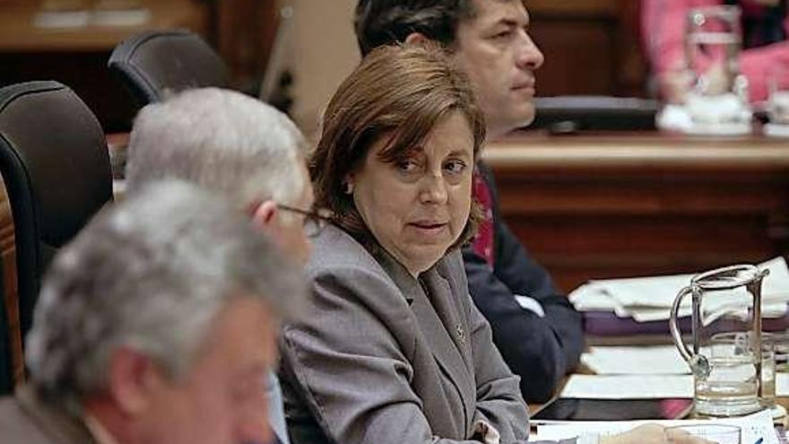 Lucía García Serrano, sentada en el salón de plenos.