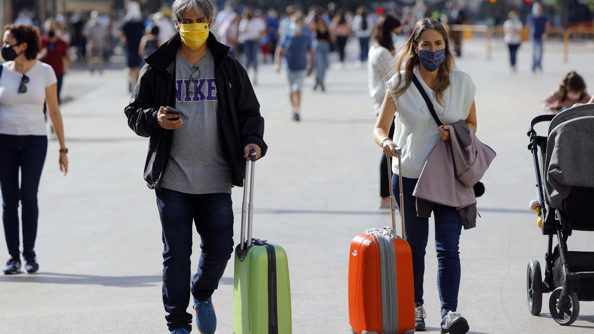 Turistas en el centro de València.