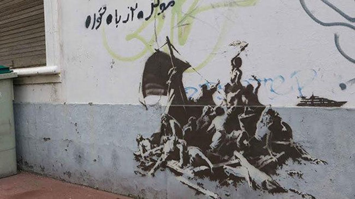 Banksy retrata a Steve Jobs como un refugiado sirio