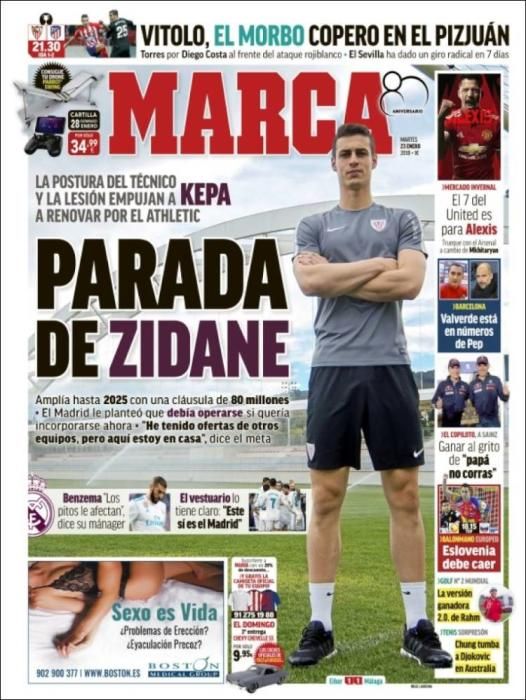 Portadas deportivas del martes 23 de enero