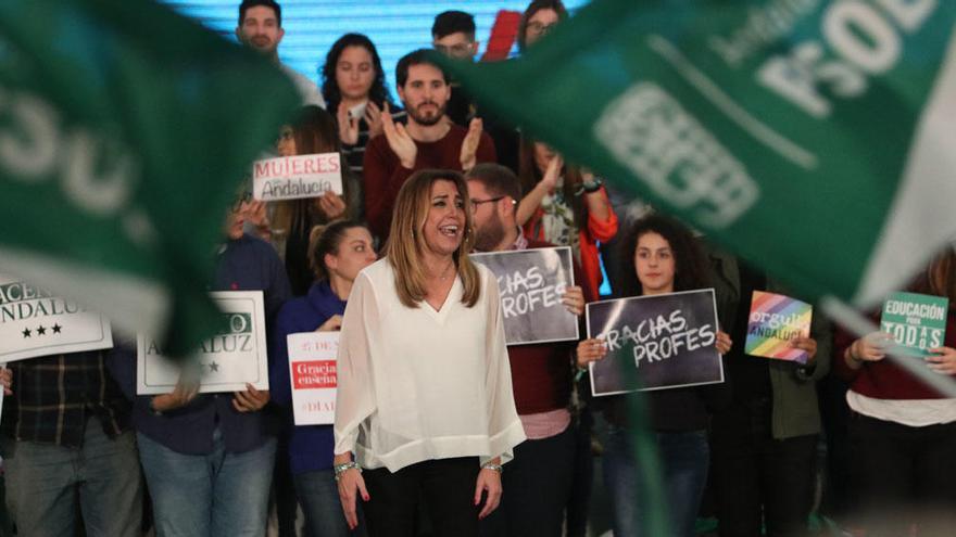 Susana Díaz, en el mitin del PSOE Marbella del pasado martes con motivo de las elecciones andaluzas del 2D.