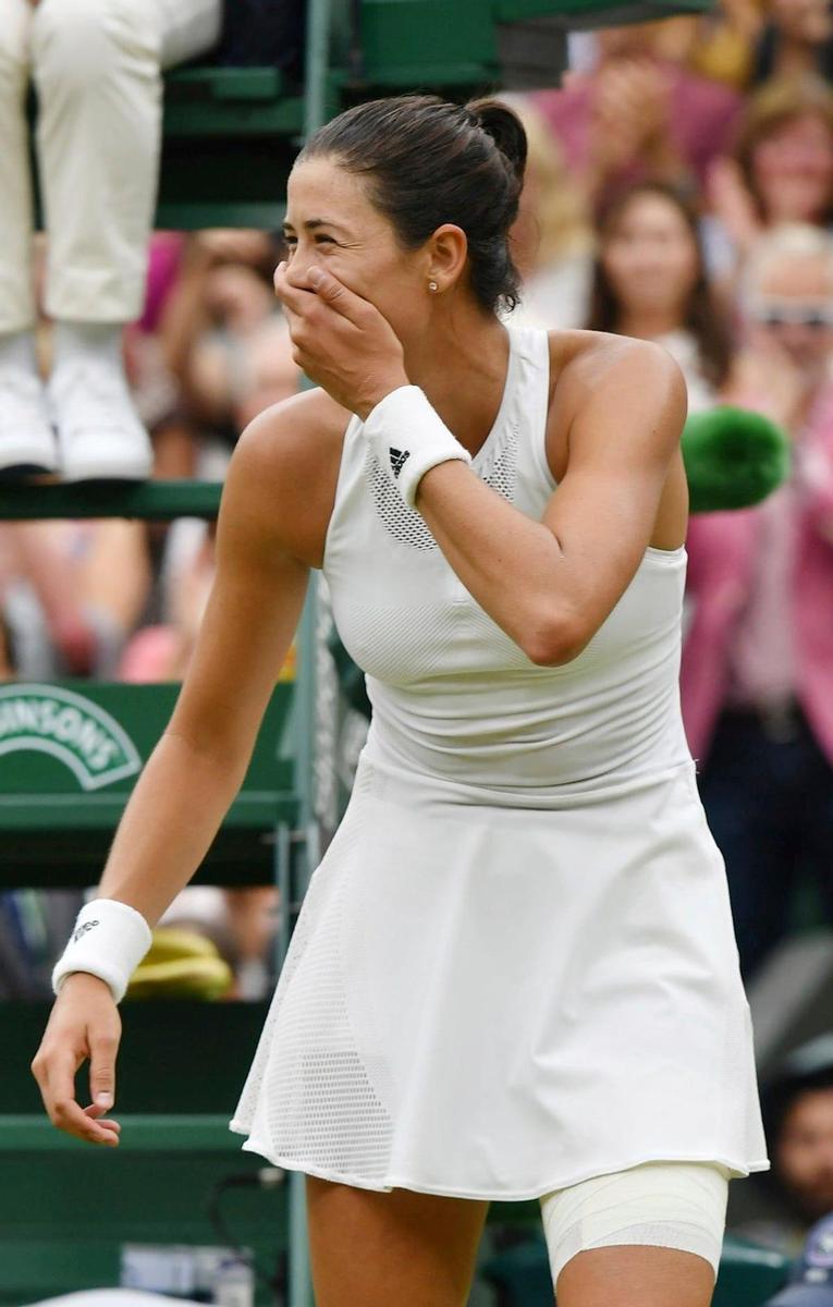 Garbiñe durante la final de Wimbledon 2017