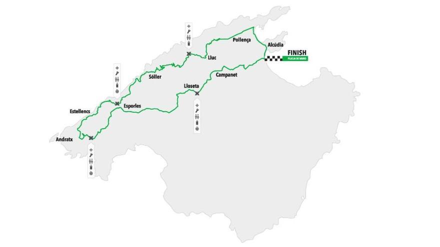 Recorrido de 225 kilómetros