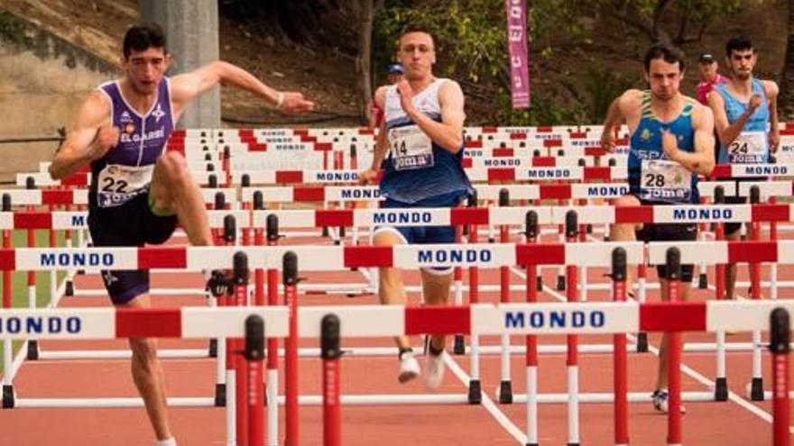 Quique Llopis, en la prueba de 110 metros vallas.