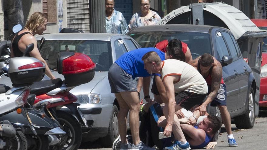 Pelea a puñetazos a las puertas de un gimnasio de Valencia