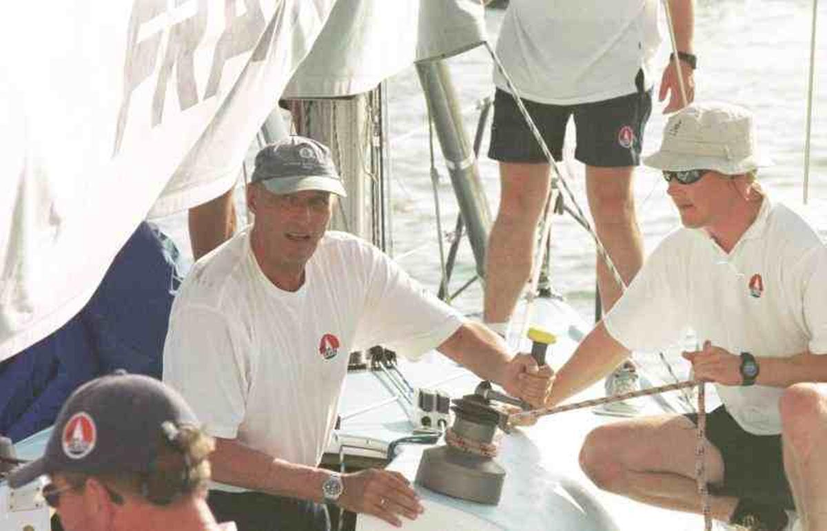 El Rey Harald de Noruega, durante una regata en aguas de Mallorca. El Rey Harald de Noruega, durante una regata en aguas de Mallorca.