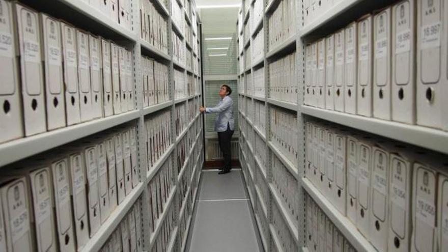 El archivo municipal de Siero, ayer.