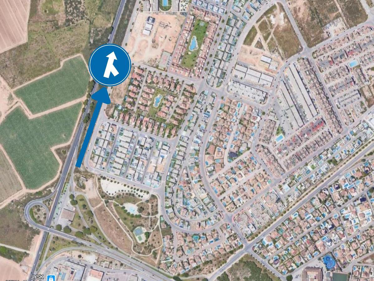 En este punto se implementaría el carril de aceleración de Gran Alacant en sentido a Alicante