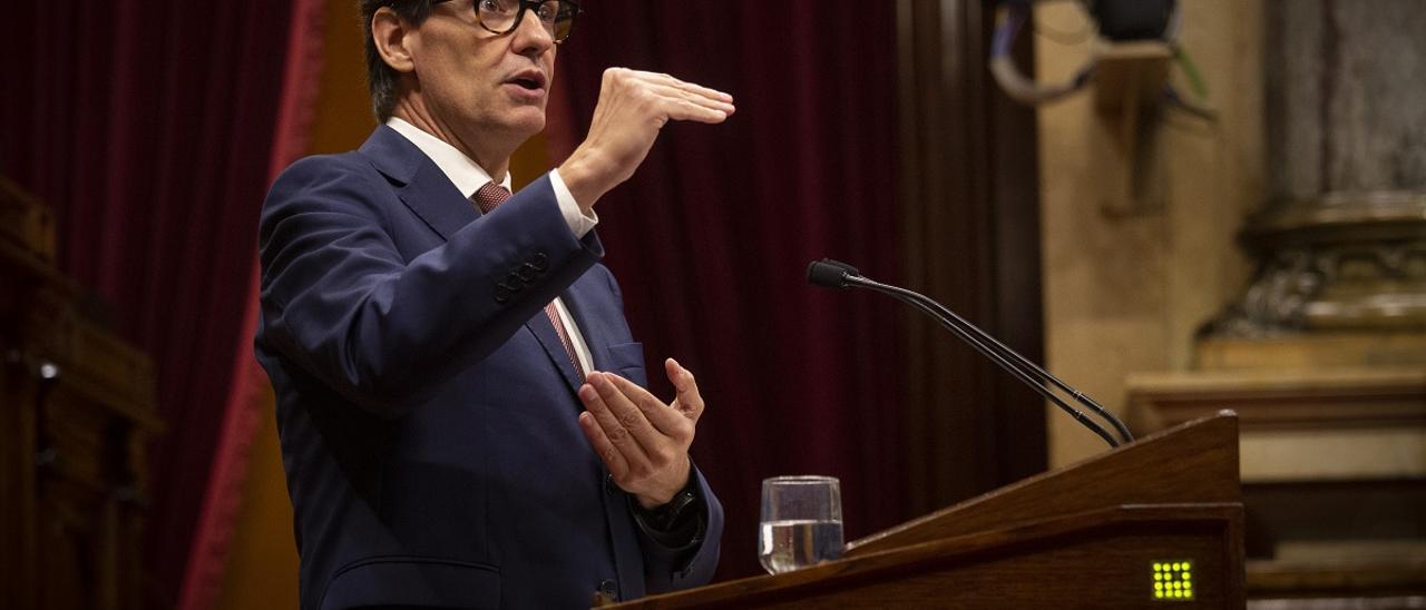 El líder del PSC y jefe de la oposición, Salvador Illa, en el Parlament