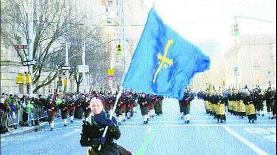 Desfile de la delegación asturiana en Nueva York, el pasado mes de marzo.