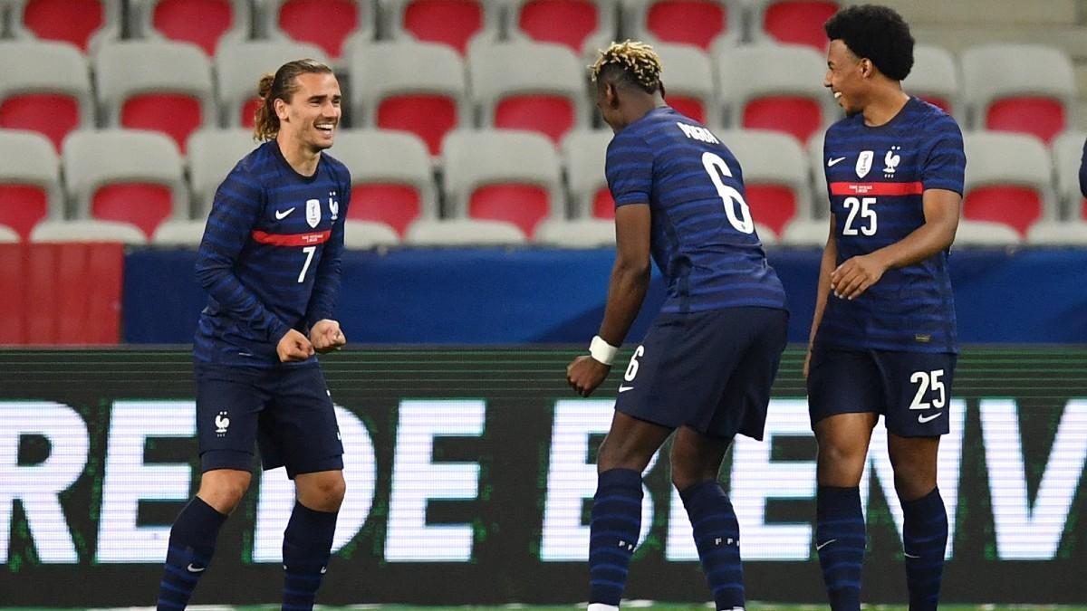Antoine Griezmann celebra un gol con la selección francesa