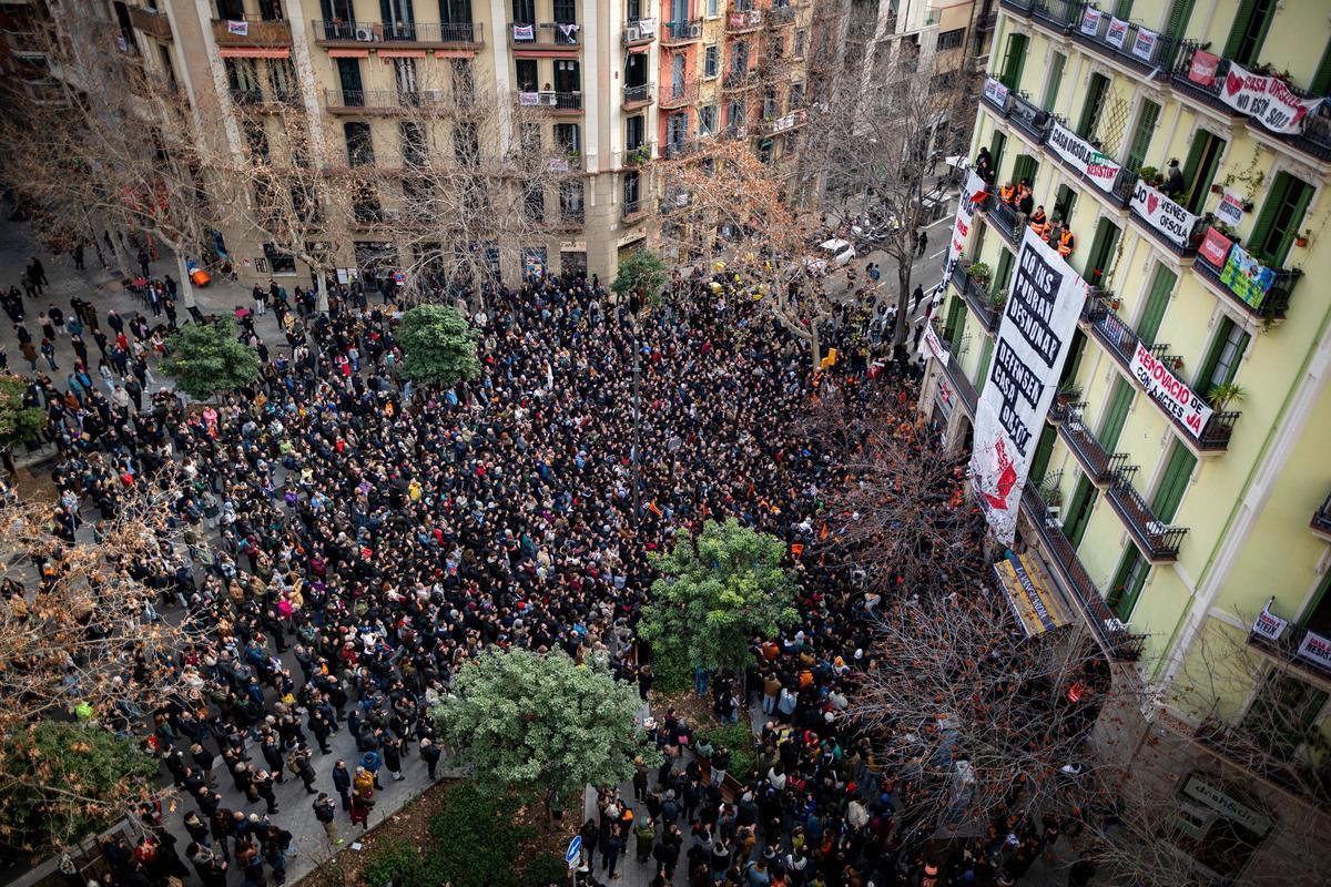 Una concentración del Sindicat de Llogateres en Barcelona.