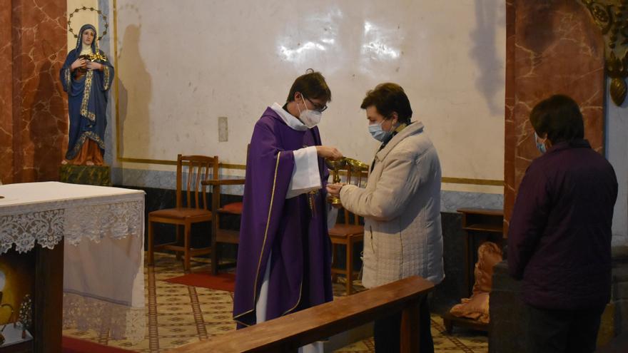 Bordignon, durante una misa en Cinctorres.