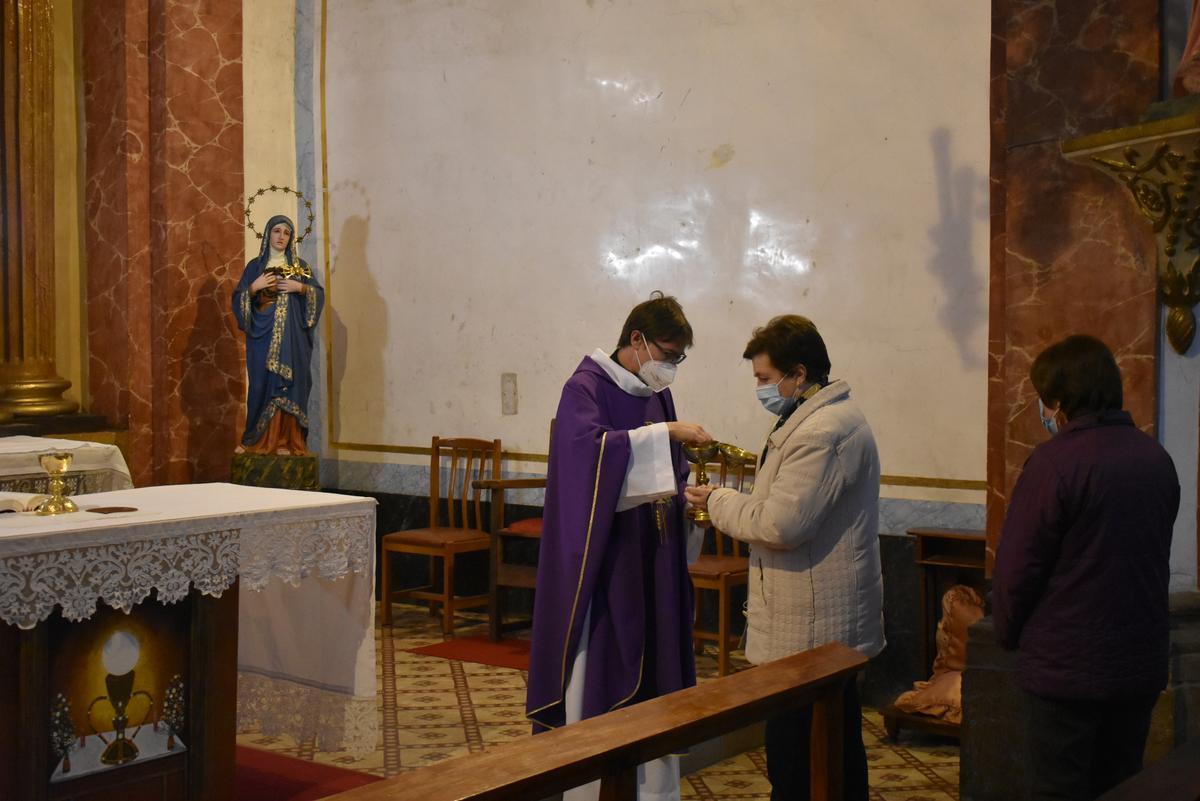 Bordignon, durante una misa en Cinctorres.