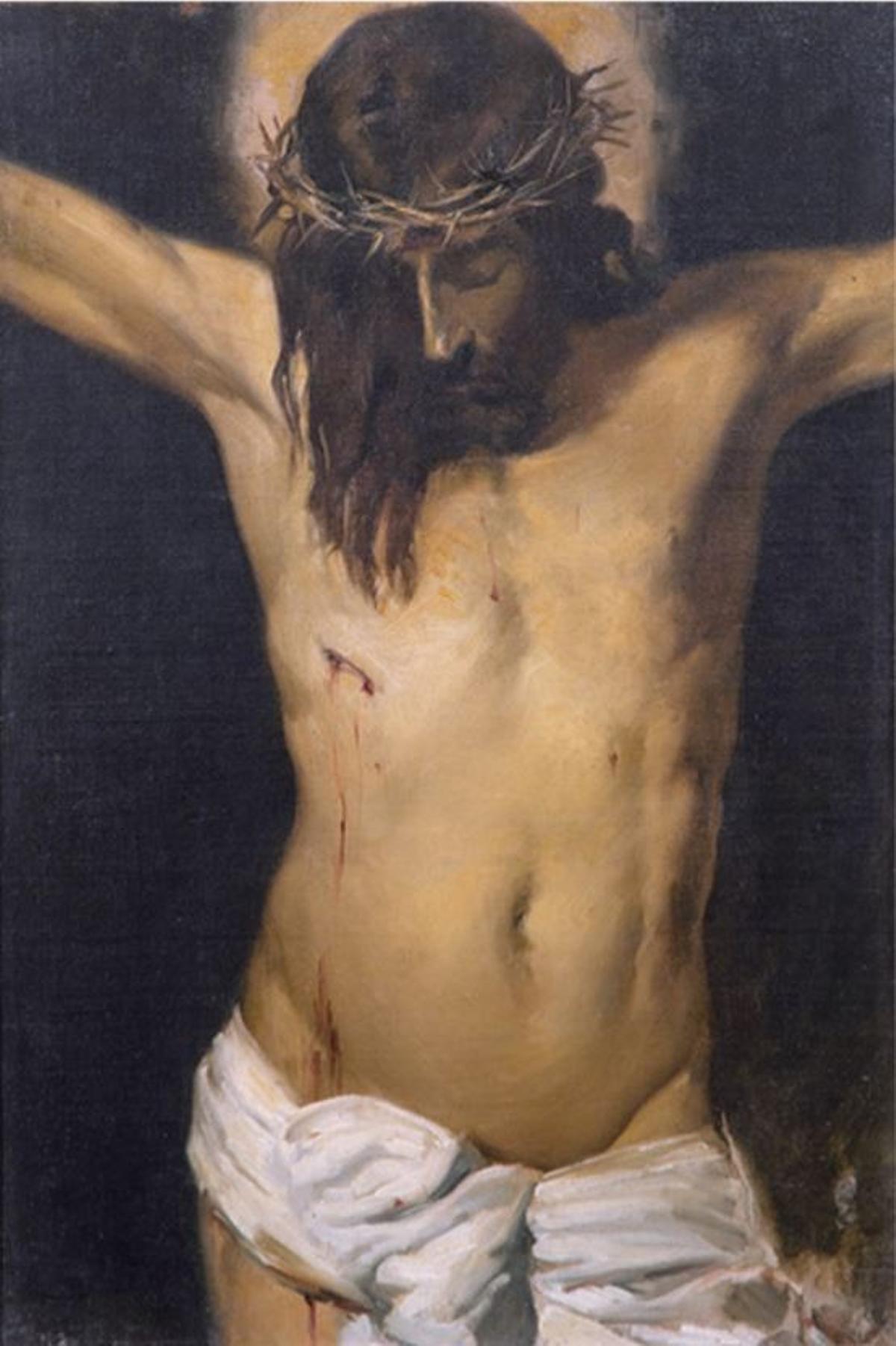 Copia del &quot;Cristo crucificado&quot; de Velázquez realizada por Sorolla que sale el 19 de marzo a subasta.