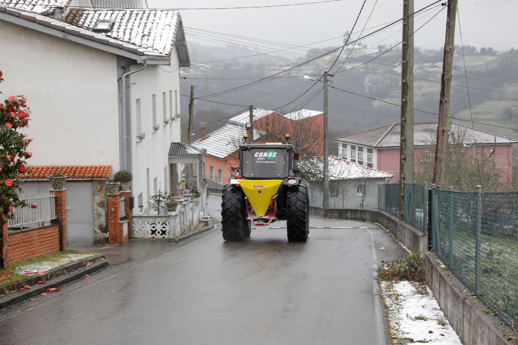 EN IMÁGENES: La borrasca Juliette lleva la nieve casi hasta la costa en Asturias