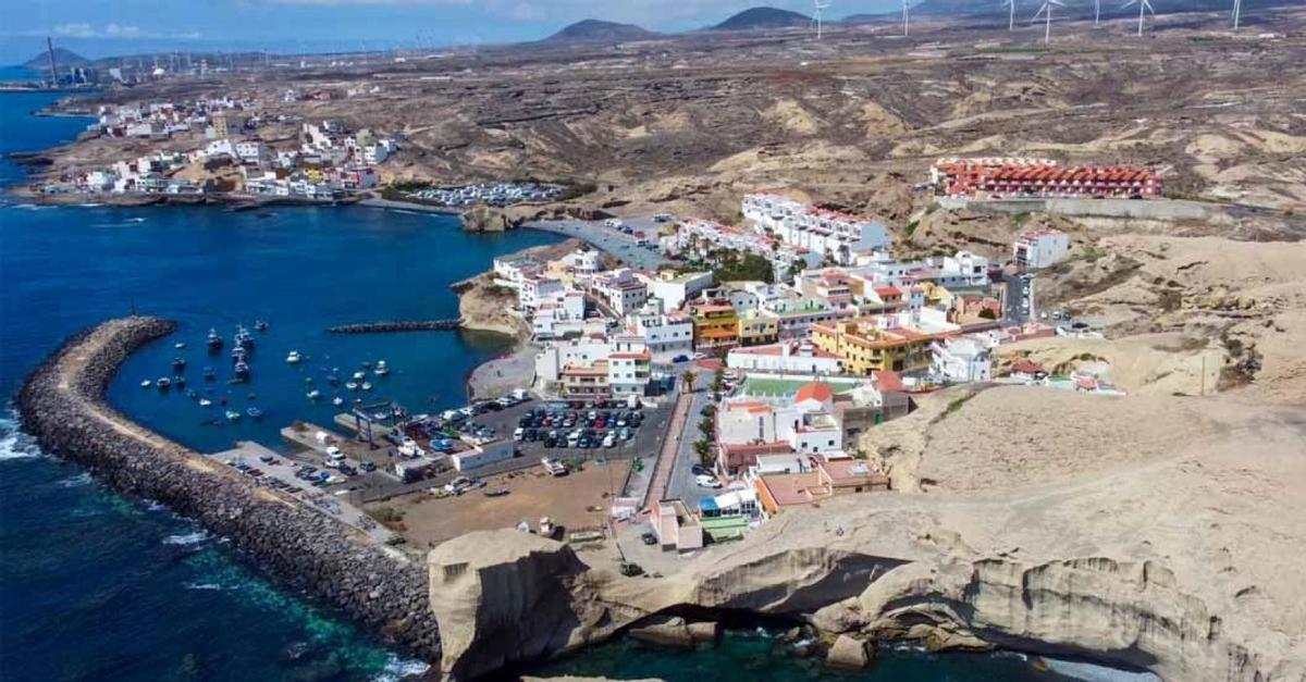 Aerial panoramic of the Arico coast.