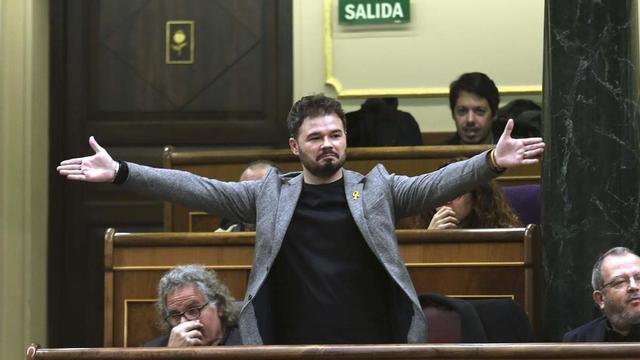 Gabriel Rufián, tras su rifirrafe con Josep Borrell, este miércoles en el Congreso.