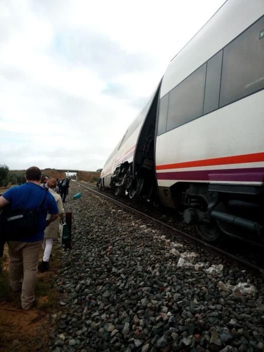 Descarrilamiento de un tren en Arahal que salió de Málaga