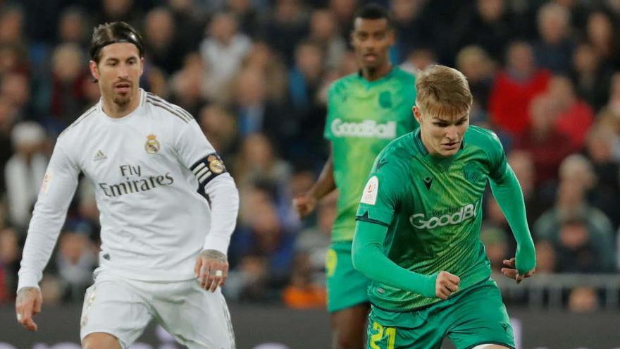 Martin Odegaard, en un partido ante el Real Madrid.