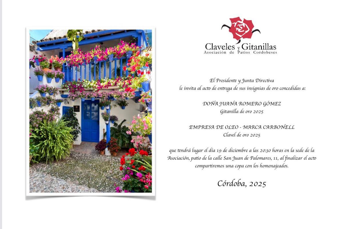 Comunicado de la asociación Claveles y Gitanillas con los galardonados.